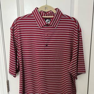 Footjoy golf polo, red with stripes.